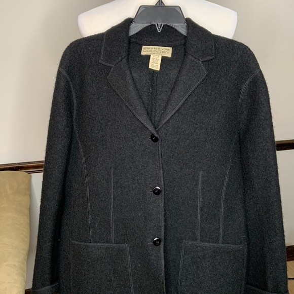 Jones NY COUNTRY 100% Wool womens large Black - Picture 4 of 5
